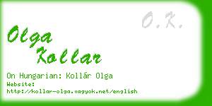 olga kollar business card
